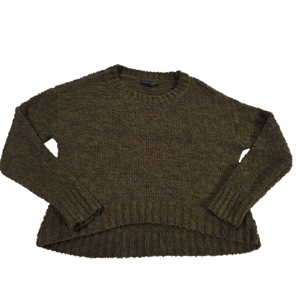 Social Standard by Sanctary Sweater Womens‎ Brown L Polyester Blend Long Sleeve